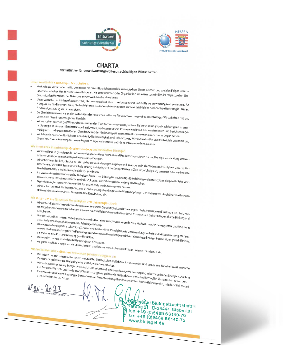 Charta der Initiative für verantwortungsvolles, nachhaltiges Wirtschaften