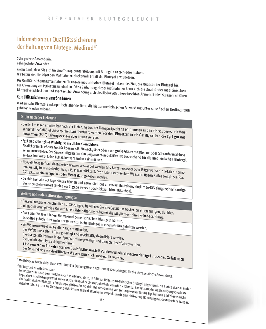 Haltungsinformationen zur therapeutischen Anwendung